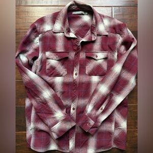 Icebreaker Merino Wool Lodge Long Sleeve Plaid Flannel Shirt Men's Medium